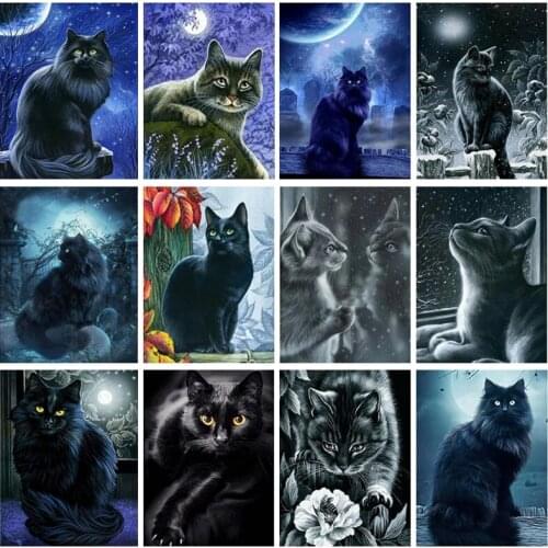 5D DIY Diamond Painting New Arrivals Cat Embroidery Animal Living Room Wall Decoration Diamond Diamond Embroidery Art