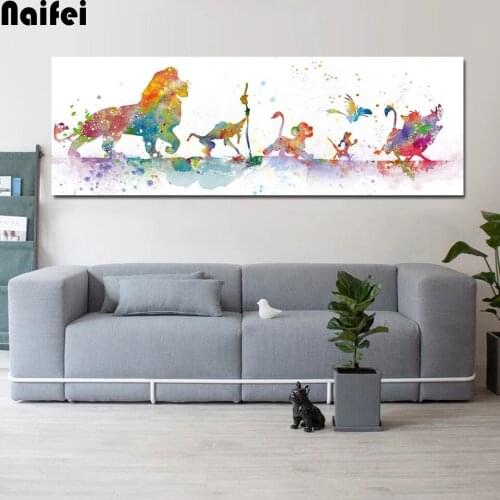 Diamond Embroidery Cartoon Colourful Lion 5D DIY Diamond Painting Mosaic Needlework Cross Stitch Animated Film