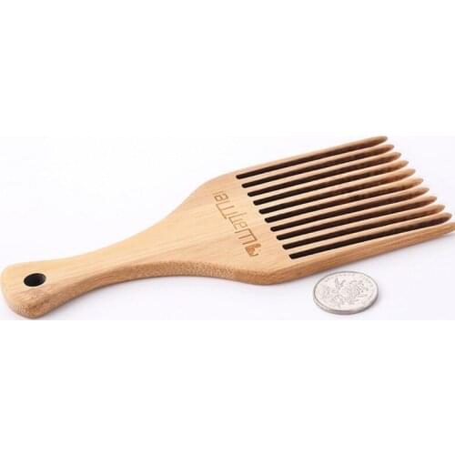 Q1QD Anti-static Natural Bamboo Hair Pick Comb Scalp Massage Long Tooth Detangling Combs Tool