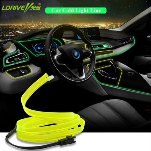 Car Styling 1 Meter DIY Decorative Dashboard Console Door Atmosphere Lamps Car Interior Light Car Ambient Light Cold Light Line