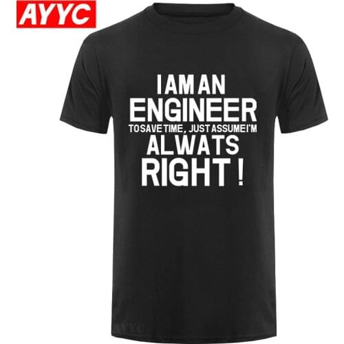 AYYC AM AN ENGINEER printed letter summer mens T shirts short sleeve cotton t shirt men harajuku jersey T shirt free shipping