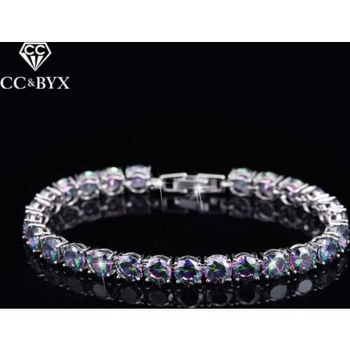 CC Bracelets For Women Luxury Crystal CZ Diamant Shine Rhinestone Bangle Wedding Accessories Bride Engagement Jewelry Gift S0039