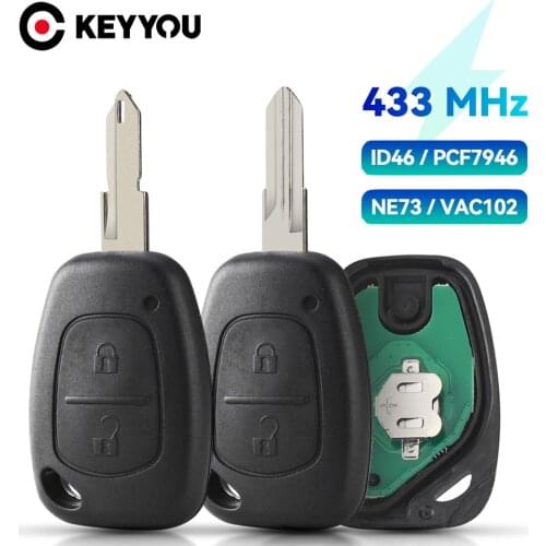 KEYYOU Car Remote Key For Renault Traffic Master Vivaro Movano Kangoo 433mhz Transmister ID46 PCF7946 Chip Fob NE73 VAC102 Blade