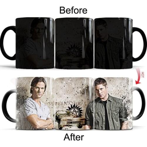 Supernatural Coffee Mug 350ml Heat-sensitive Magic Ceramic Color Changed Tea Milk Cup Friends Gift