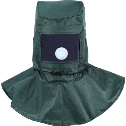 Leather Welding Hood Helmet Safety Work Welder Shawl Cap Sandblasting Cap
