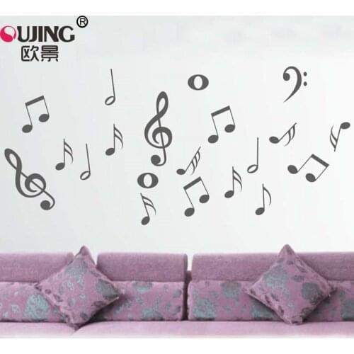 Creative Musical Note Shape Wall Stickers For Kids Nursery Rooms Boys Girls Gifts Art Mural Stars Wall Decals Music Wall Decor