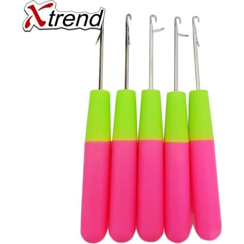 Best Promotion 10 Pcs/Lot 15Cm Handle Wig Making Tools, Pink & Lemon Color Plastic Wig Needle Crochet Hook For Hair Extensions