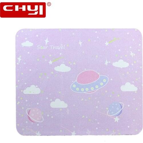 CHYI Cute Cartoon Gaming Mouse Pad Non-Skid Rubber Computer Mouse Mat Small Size Square Pink Computer Mousepad Gift For Girl