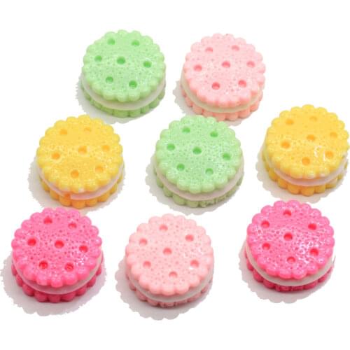 Mini 10mm Miniature Biscuit Resin Cookies Flatbacks Cabochons Simualtion Food Play DIY Phone Decoration Accessories Sc