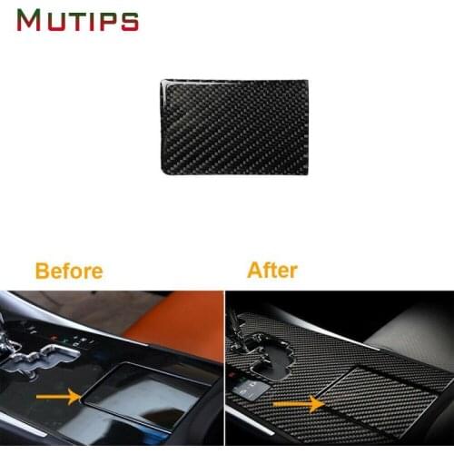 Mutips Carbon Fiber For LEXUS IS250 300 350 2006-2012 Water Cup Holder Panel Cover Decoration Stickers Interior Car Accessories
