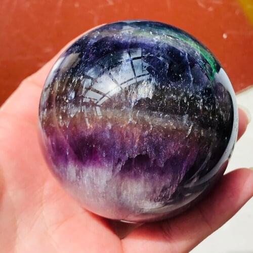 Natural Purple Fluorite Hand-Polished Quartz Ball For Home Decoration