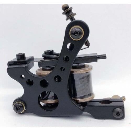New Precise Cast-iron Tattoo Machine 10 Warp Coils Tattoo Guns Machine For Liner Shader Handmade Tattoo Machine YM-1253