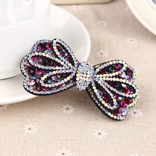 Korean Style New Hair Clip Simple Flower Bow Rhinestone Inlaid Hairpin Girl Headdress for Women Fashion Hair Accessories