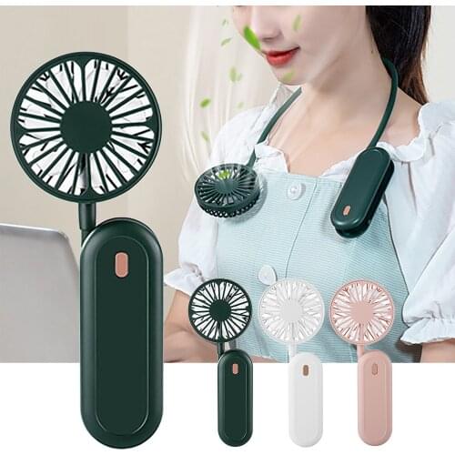 New Hanging portable fan Hanging Neckband Fan sports Outdoor Electric Lazy 5v Air Cooler 360°rotating Travel Cooler Neckband