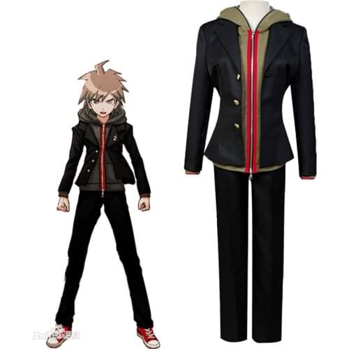 New Japanese Anime Danganronpa Makoto Naegi Cosplay Costume Halloween Stage Performance Costume Wig For Adult Men Women C138M3