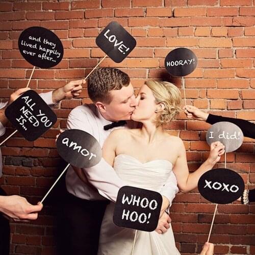 Originality Fun Photo Booth Prop DIY Chalk Board Bubble Speech Chalk Board Wedding Party Photobooth Decorations HG0209