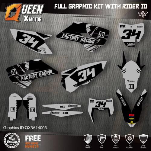 Queen X Custom Team Graphics Decals Stickers Kit For Husqvarna Sticker Decal 2014-15 TC FC 2015-16 FE TE 125 to 450cc 03