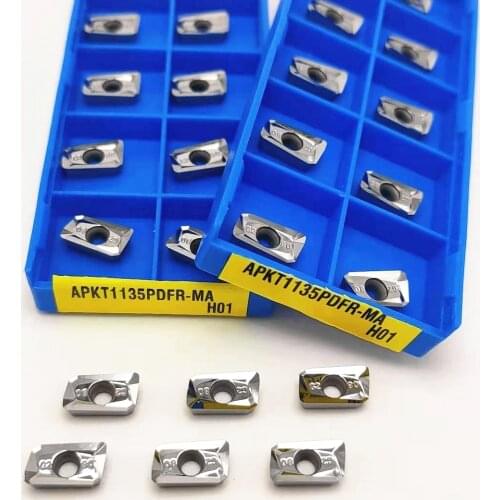 10pcs APKT1135PDFR Milling Cutter Aluminum Alloy CNC Slotting APKT 1135 CNC Lathe Tool Aluminum Processing Turning Insert