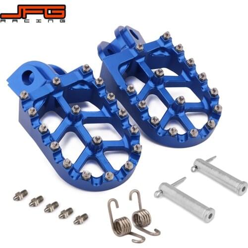 Motorcycle CNC Foot Pegs Pedals Rests Footpegs With Pin Spring For Husqvarna TC125 TC250 TE125 TE150 TE250 TE300 FC FE FS 450