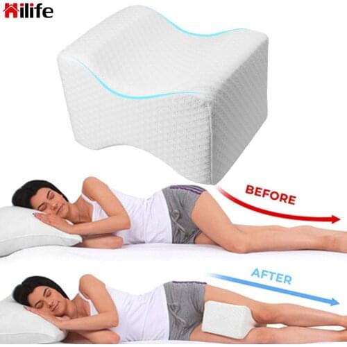 For Side Sleepers Memory Foam Knee Pillow Back Support Align Spine Pregnancy Body Pillows for Orthopedic Sciatica Back Leg Hip