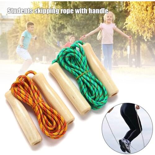 Skipping Rope Wooden Handle Skipping Rope 2.5M Jump Ropes for Students Fitness Training Sport Game XR-Hot