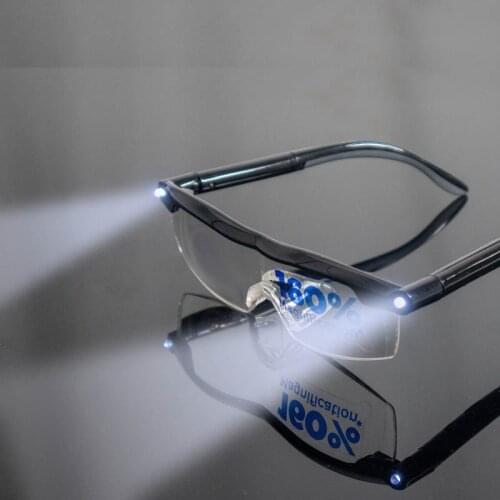 LED Magnifying Glasses Sight Enhancing Bright Eyewear 1.6x Magnification Rechargeable Spectacles Magnifier Presbyopic Eyeglasses