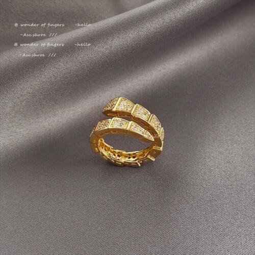 Creative Unique Modeling Gold Snake Rings For Woman Korean Fashion Jewelry Girls Finger Sexy Accessories Student Birthday Gift