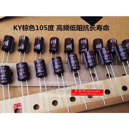 30PCS/50PCS Japan electrolytic capacitor 25V220UF 8X11.5 KY high-frequency long life NIPPON 105 degrees free shipping