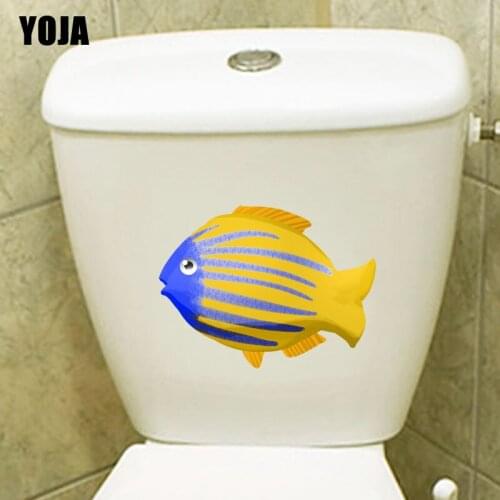 YOJA 22.8*17.3CM Marine Aquatic Fish Wall Decal Living Room Home Decor Toilet Sticker Modern Cartoon T3-1041