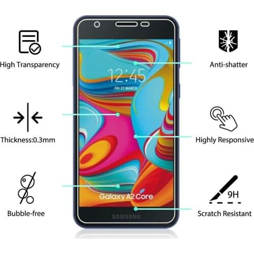 Tempered Glass for Samsung Galaxy A2 Core Screen Protector for Samsung Galaxy A260 Hard 9H