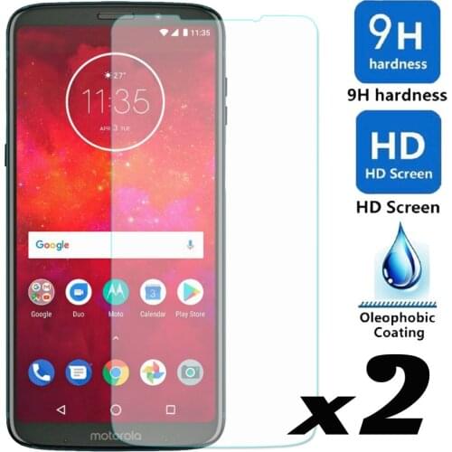 2pcs Explosion-proof Tempered Glass Screen Protector Ultra Thin Anti Scratch Bubble Free Front Films For Motorola Moto Z3 Play