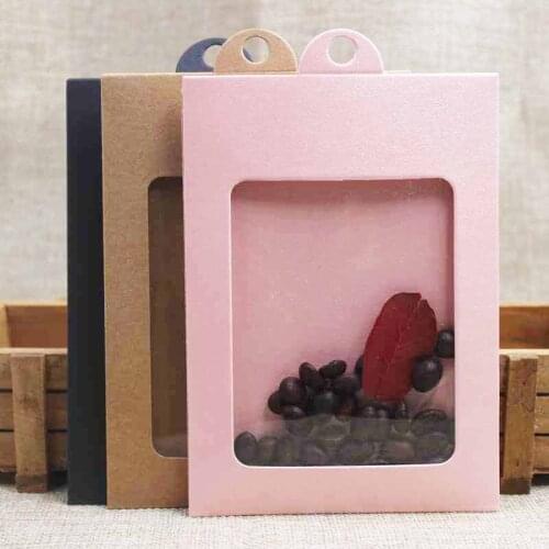 20pcs kraft/black/pink favors/gift/ candy package& display window hanger box DIY wedding greeting card /candy faovrs show case