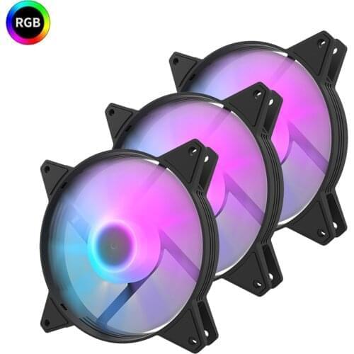 DarkFlash RGB PC Case Fan 120mm 12V 4pin Quiet Desktop Computer Cooler Cooling Fans LED ARGB Fan 3 Pack with free Thermal Grease