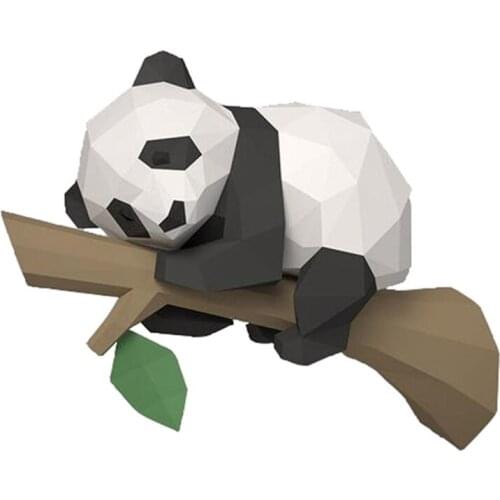 3D Animal Paper Model,Panda on the Tree Geometric Origami for Home Decor,Wall Decoration,Educational Kids Toys