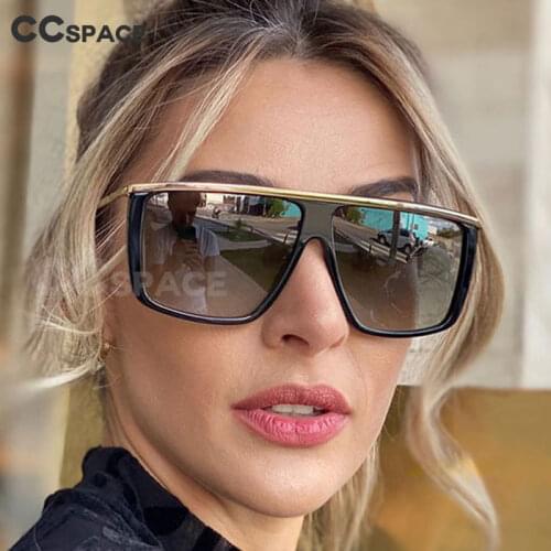 46520 Square Oversized Goggle Sunglasses Men Women Fashion Shades UV400 Vintage Glasses
