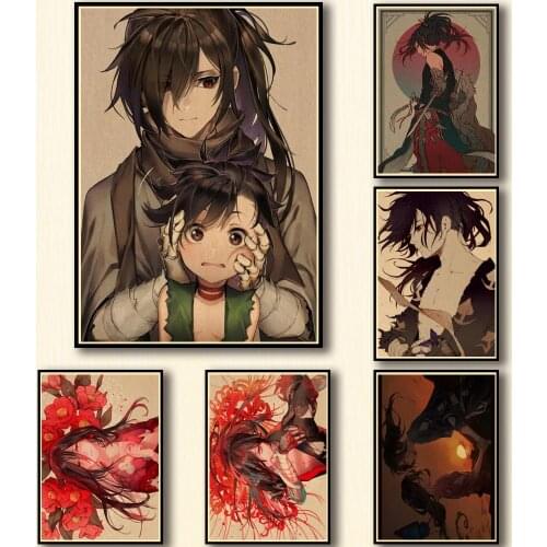 50 Designs Anime Dororo Kraftpaper Poster Artwork Fancy Wall Sticker for Coffee House Bar