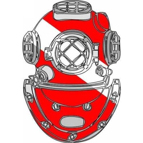 8*13cm Personality Car Sticker for Scuba Diving Diver Helmet Graffiti Creative Decals Vintage Car Scratch-Proof Decoration