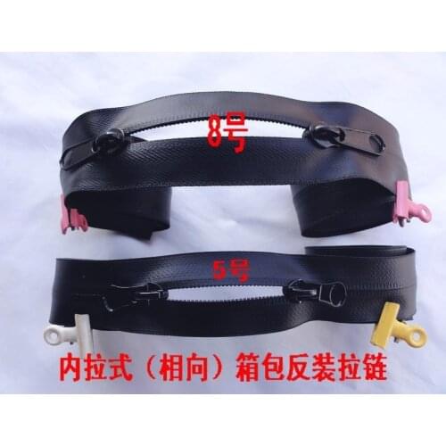 8# black nylon waterproof zipper double sliders close end outdoor bags luggages tent zipper 2meters with 2pcs slider