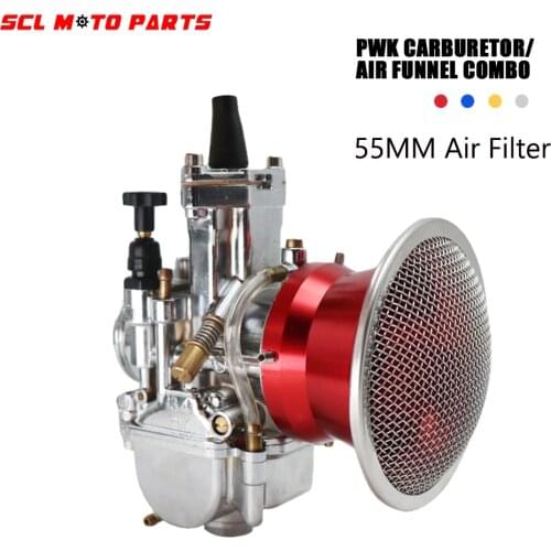 ALconstar-Motorcycle PWK Carburetor 32 34 mm with Power Jet+ 55mm Air Filter Cup For 125-250CC Dit Pit bike motorcross universal