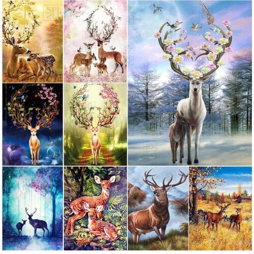 Diamond Painting Art Handmade Sika Deer Diy Home Wall Decoration Modern Animal Art Picture Diamond Embroidery Handmade Gift