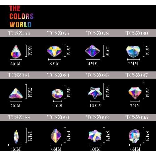 TCST-003 Rhinestone AB Crystal Diamond Gems Flatback 3D Tips Nail Accessoires Jewelry Stones Manicure Nail Art Decoration DIY