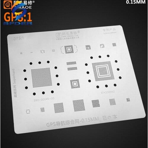 AMAOE BGA Stencil Reballing GPS1 For Cell Phone/Car Navigation Module 590-00045-00/STA2065N2 EMMC Chip IC Solder Tin Plant Net