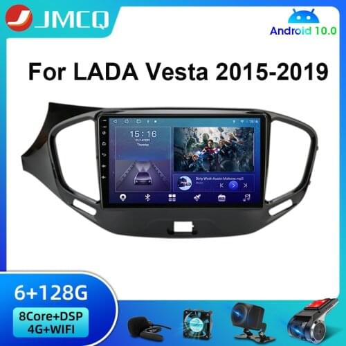 JMCQ Android 10 2 Din Car Radio For LADA Vesta 2015 2016 2017-2019 Multimedia Video stereo Player 6G+128G GPS WiFi DVD Head Unit
