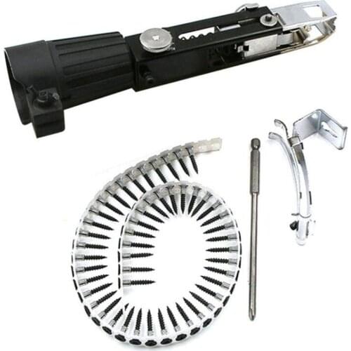 Automatic Chain Nail Gun Adapter Electric Nailer Screw Gun Kit for Woodworking Plaster Board Fixed Tools Power Drill Attachment