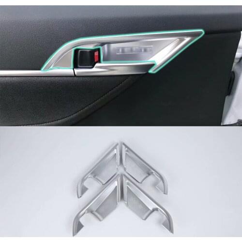 Car Accessories Exterior Decoration ABS Chrome LHD Inner Side Door Handle Cover For Toyota Camry 2018 Car Styling