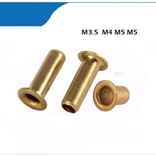 Free shipping M3.5 M4 M5 M6 GB876 Tubular Rivets Double-sided Circuit Board PCB Nails Copper Hollow Rivet Nuts