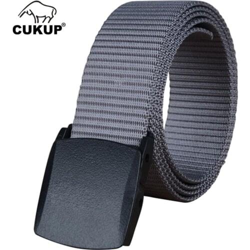 CUKUP Unisex Design High Quality Nylon Belts Plastic Automatic Buckle Female Fashion Waistbands Casual Accessories Belt CBCK029