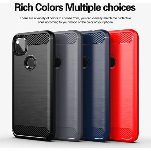 For Google Pixel 4a Case Carbon Fiber Shockproof Anti-knock Soft Silicone Cover for Google Pixel 5 Case for Pixel 4XL 5XL 6 6Pro