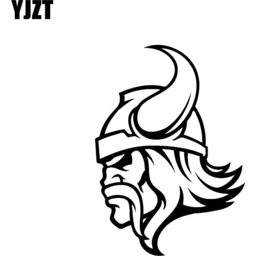 YJZT 11*7.9CM Coolest Figure Protected By Viking Warrior Covering The Body Fashion Car Sticker Decal Black/Silver Vinyl C20-1679