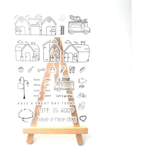 Hot selling houses alphabet transparent clear stamp / silicone seal roller stamp DIY scrapbook album / card production